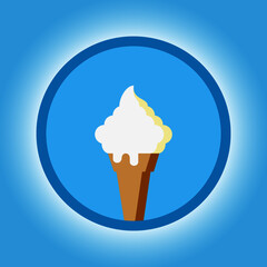 ice cream cone isolated app icon vector illustration design blue background layout symbolising ice cream business