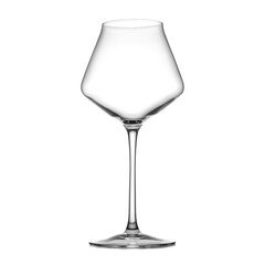 Empty wine glass on white isolated background