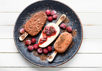 Popsicle ice cream,top view