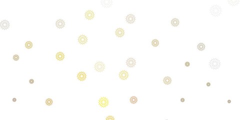 Light green, yellow vector doodle texture with flowers.