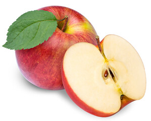 Fresh red apple isolated on white background, Korea Apple isolated on white with clipping path.