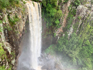 View of Queen Mary Falls near Killarney, Queensland, Australia after and during rain