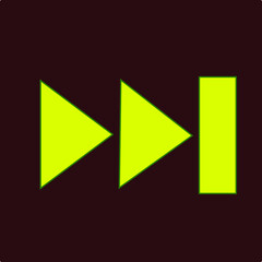 Skip to the end or next file track chapter button in yellow color with dark background