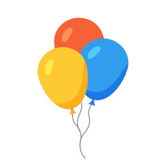 Balloon cartoon vector set, flat simple illustration