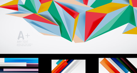 Vector geometric wallpaper design template set