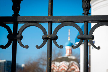 the church behind the fence
