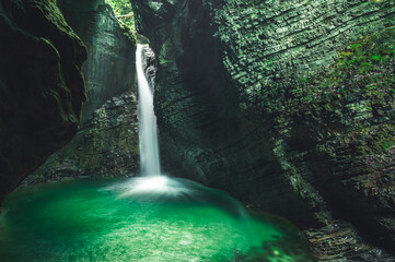 Kozjak waterfall one of the beautiful waterfall in Slovenia. Popular place to vitis near river...