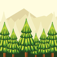 Obraz premium landscape pine forest