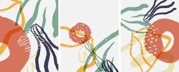 Social media abstract backgrounds. Abstract hand drawn doodles. Vector illustration for covers, banners, flyers