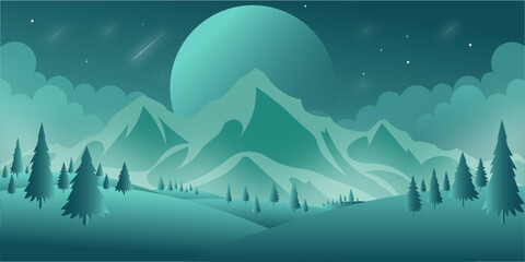 
A hills night wallpaper with beauty of scenic view 

