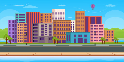 
Download cityscape wallpaper in flat editable vector 

