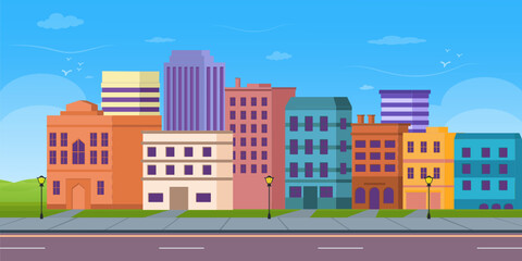 
Download cityscape wallpaper in flat editable vector 

