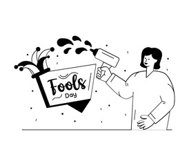 
Squirt gun creatively designed in glyph vector style 

