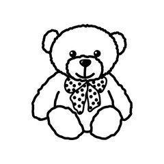 Cute bear toy with bow.