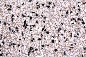 Black and white terrazzo texture  seamless pattern or , polished stone on gray background