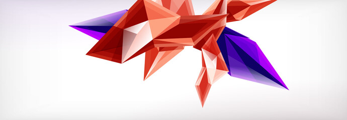 Vector 3d triangles and pyramids abstract background for business or technology presentations, internet posters or web brochure covers