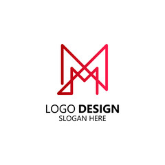 Fototapeta premium letter M for technology and business logo design