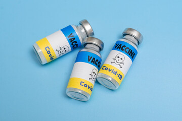 The danger of the coronavirus vaccine. Harm, toxicity. Opponents of vaccination concept.