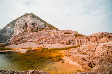 Blue summer sky over the Grand Canyon old quarry Thailand