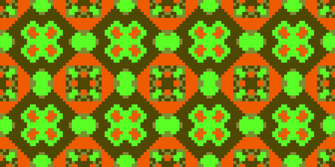 Colourful Pixels seamless pattern. Vector illustration