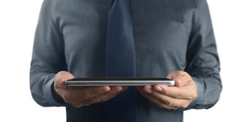 Businessman Hands holding  tablet computer