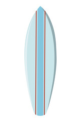 Vector illustration of a colored surfboard. Marine extreme sport. Isolated illustration on a white background