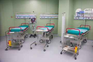 Russia. Saint-Petersburg. Interiors of a multidisciplinary clinic. Operating room. Equipment for...