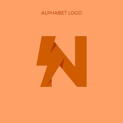 alphabet icon logo simple with thunderstorm or lightening bolt