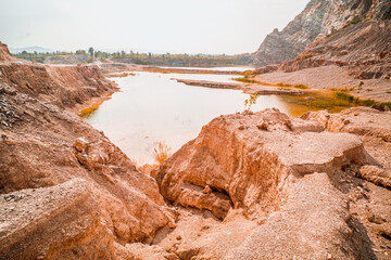 Blue summer sky over the Grand Canyon old quarry Thailand