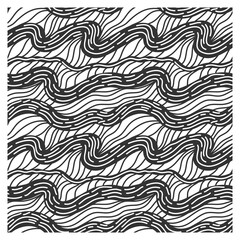 Seamless pattern with black stormy waves. Design for backdrops with sea, rivers or water texture. Repeating texture. Figure for textiles.