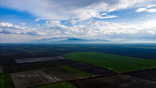A beautiful panoramic shot of a landscape full of green grass.