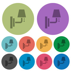 Wall lamp color darker flat icons