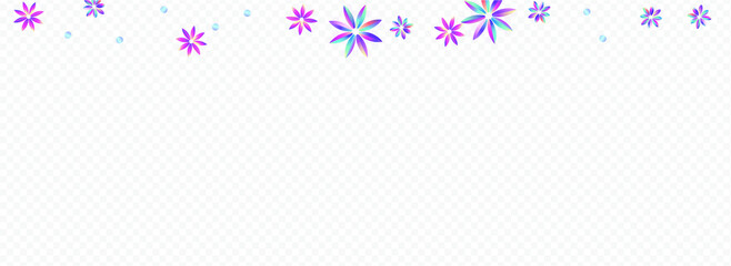 Obraz na płótnie Canvas Color Inflorescence Vector Transparent Panoramic Background. Gradient Flower Texture. Summer Light Pattern. Holographic Petal Luxury Poster.