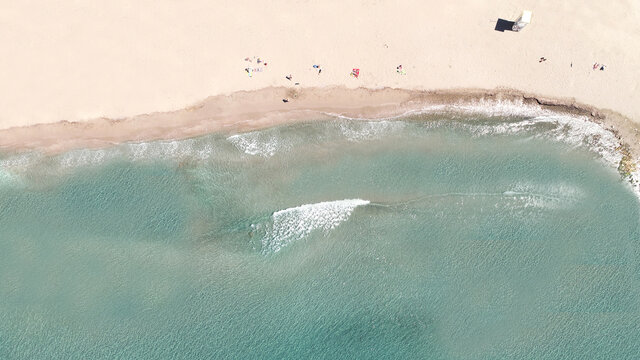 turquoise beach aerial view in Majorca