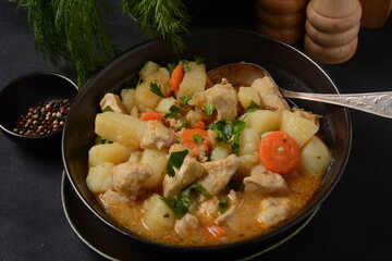 Dakdoritang chicken stew with vegetables. Korean food