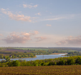 small lake in countryside