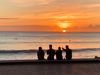 family at sunset