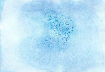 Abstract background handdrawn in watercolor with blue colors