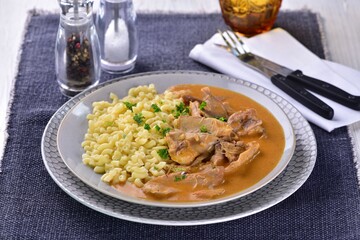 Paprika chicken sauce with pasta