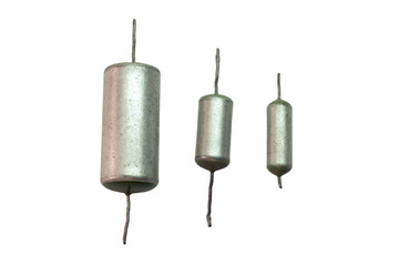 metal-paper capacitors with green ends. various capacities set of vintage high quality electronic...