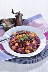Traditional Czech dish called lepenice made with red cabbage
