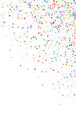 Yellow Rain Christmas White Background. Flying Dust Wallpaper. Transparent Round Texture. Green Confetti Festival Pattern.