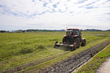 Obraz premium tractor in field