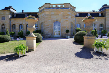 Fototapeta premium Orangerie von Schloss Friedenstein in Gotha. Garten, Park, Gotha, Thueringen, Deutschland, Europa --- Orangery of Friedenstein Castle in Gotha. Garden, park, Gotha, Thuringia, Germany, Europe 