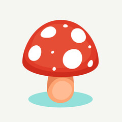 The red mushroom. Isolated Vector Illustration