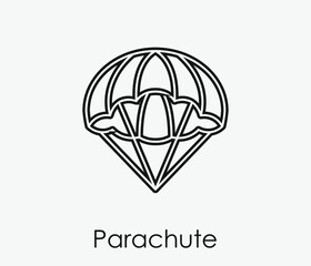 Parachute vector icon.  Editable stroke. Linear style sign for use on web design and mobile apps, logo. Symbol illustration. Pixel vector graphics - Vector