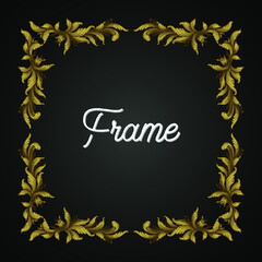 floral frame vintage with summer look hand drawn 