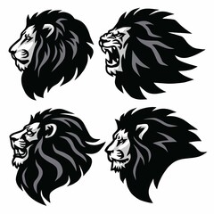 Lion Logo Set. Premium Sports Mascot Design Collection. Vector Illustration Pack