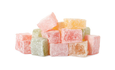 Turkish delight dessert on white background. Traditional sweet