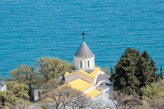 Church of the Intercession in the village of Nizhnyaya Oreanda  near Yalta, Crimea.